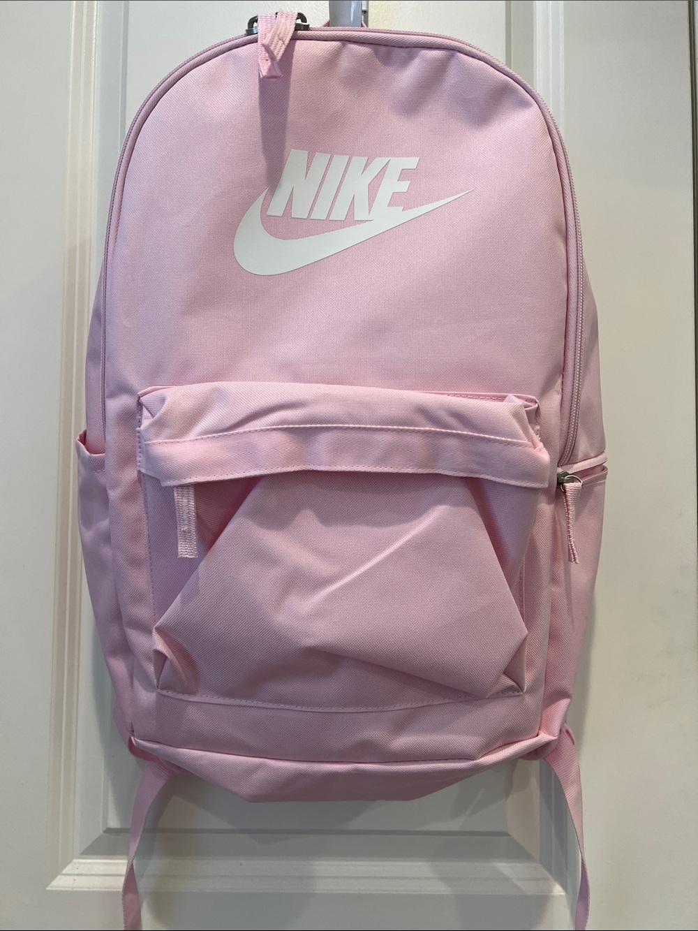 Nike Pink and White Logo Backpack